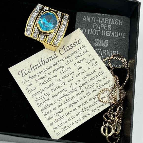 💎 Technibond Blue Topaz Pendant Necklace - QVC Classic! - Picture 13 of 17